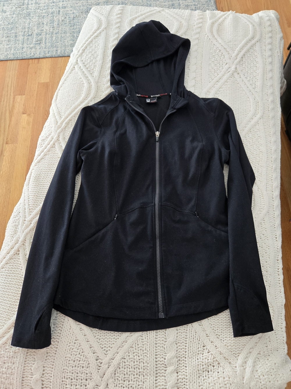 SpyderWomen's Black Zip Hoodie Jacket L